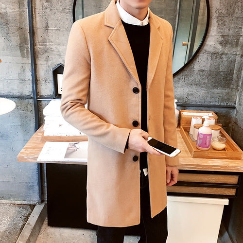 Men's Leisure Woolen Overcoat